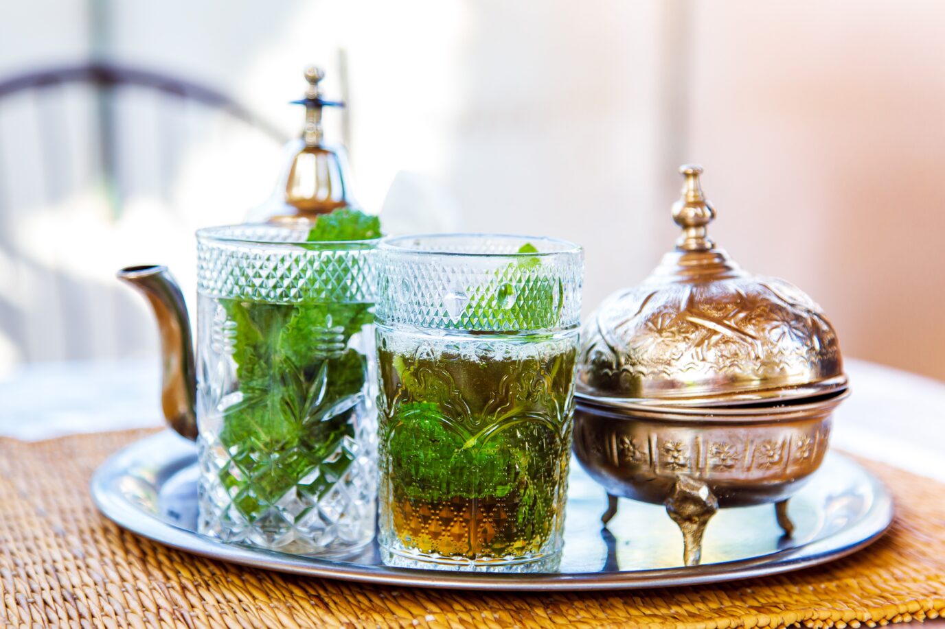 Traditional Moroccan mint tea